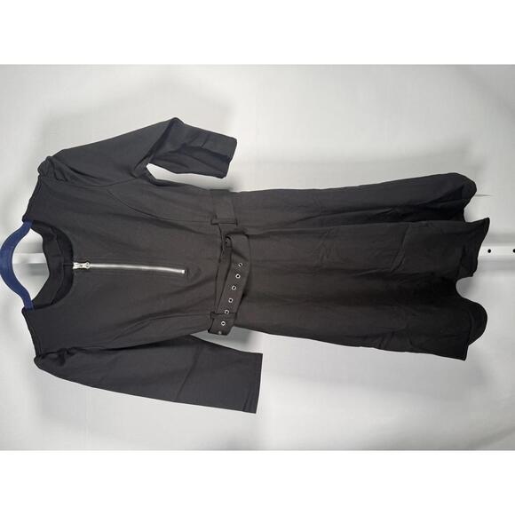 NWT Halara Round Neck Zipper Belted Pocket Midi Fit And Flare Work Dress Size XL - Picture 2 of 12